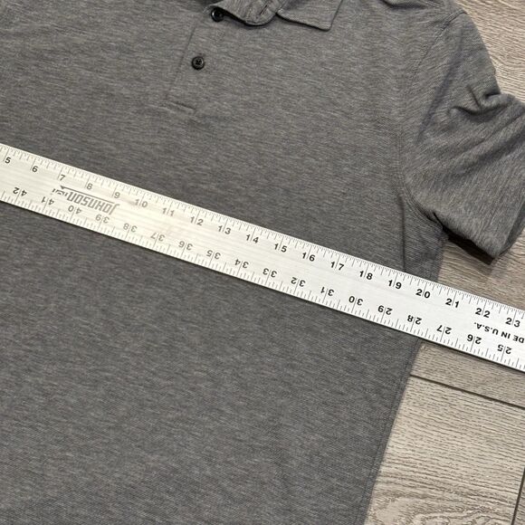 Lululemon Polo Shirt Mens Medium Gray Heather Evolution Golf Performance Preppy - Picture 4 of 6